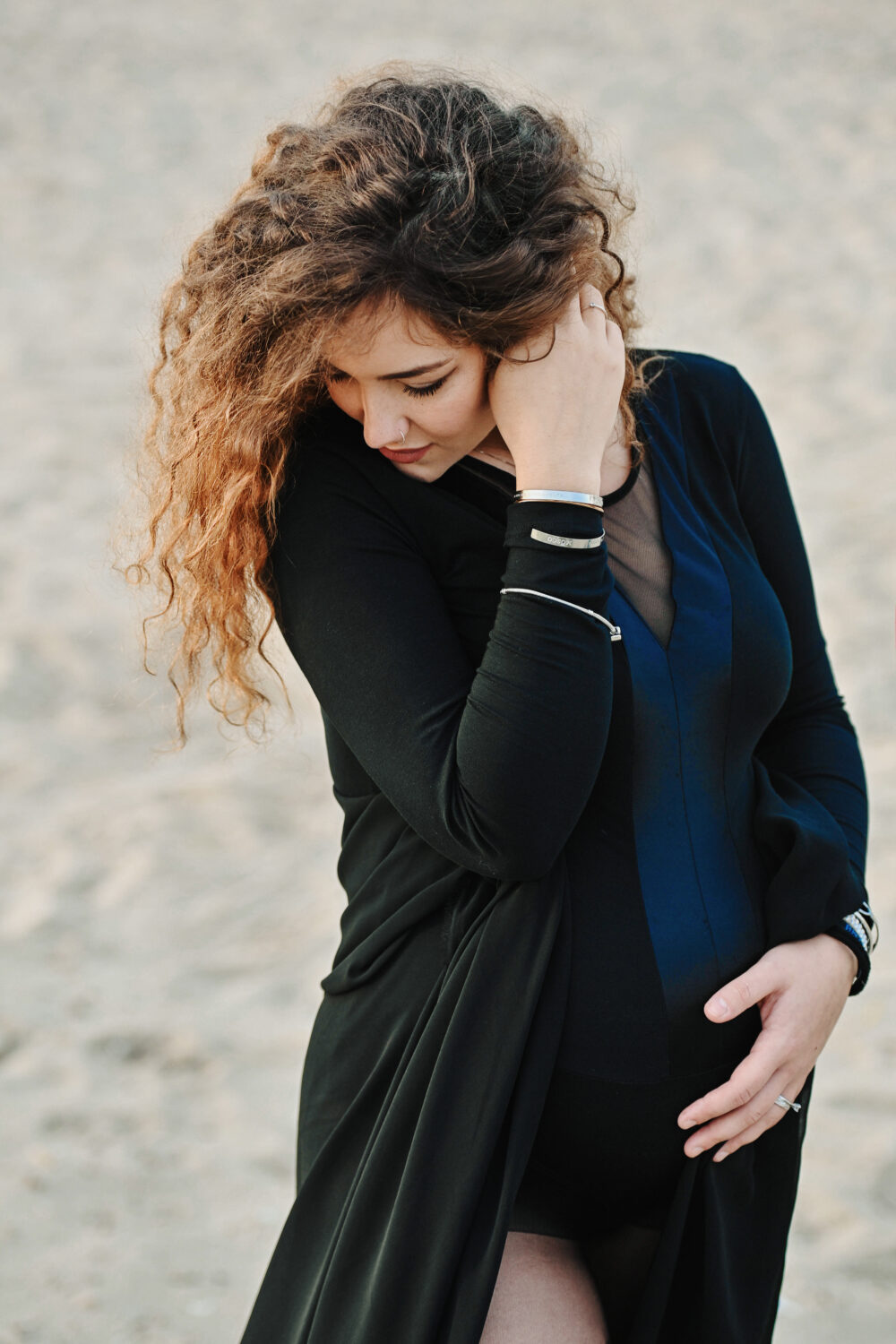 Ritratto premaman al mare fotografo di famiglia Brindisi