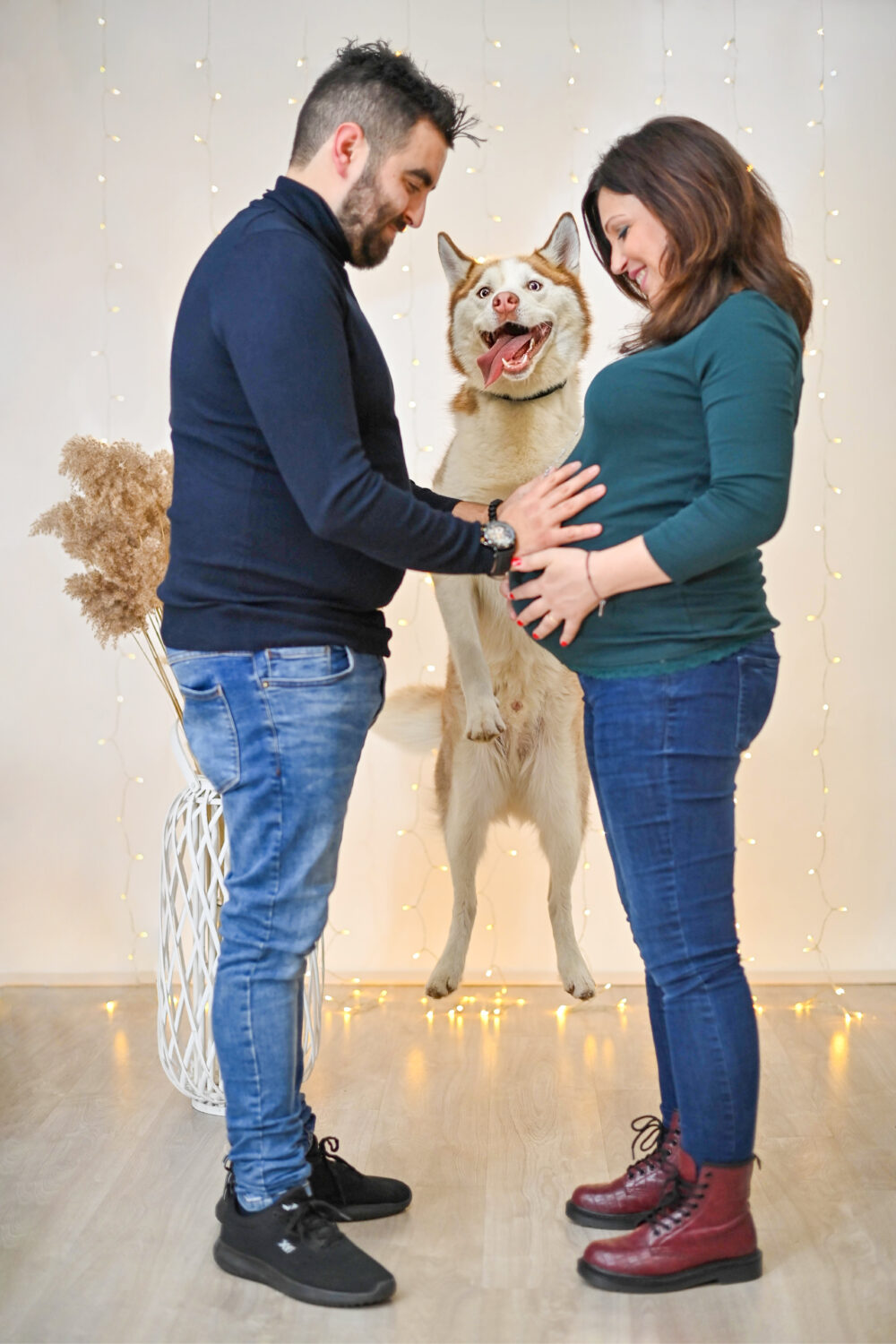 Servizio fotografico maternità con cane foto di famiglia Brindisi